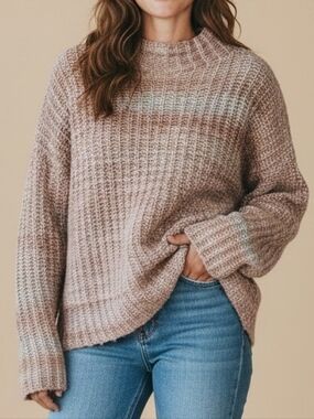 Marled Cozy Ribbed Knit Sweater